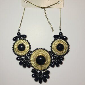 Black and gold  CATO Fashion beaded statement necklace